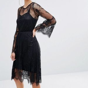 ASOS fluted sleeve lace dress